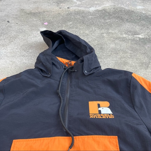 Russel Athletic Black and Orange Windbreaker - Picture 2 of 5